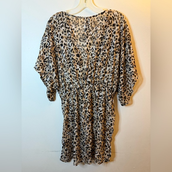 Time and Tru Leopard Print Sheer Swimsuit Cover Up Size Large - Picture 4 of 4